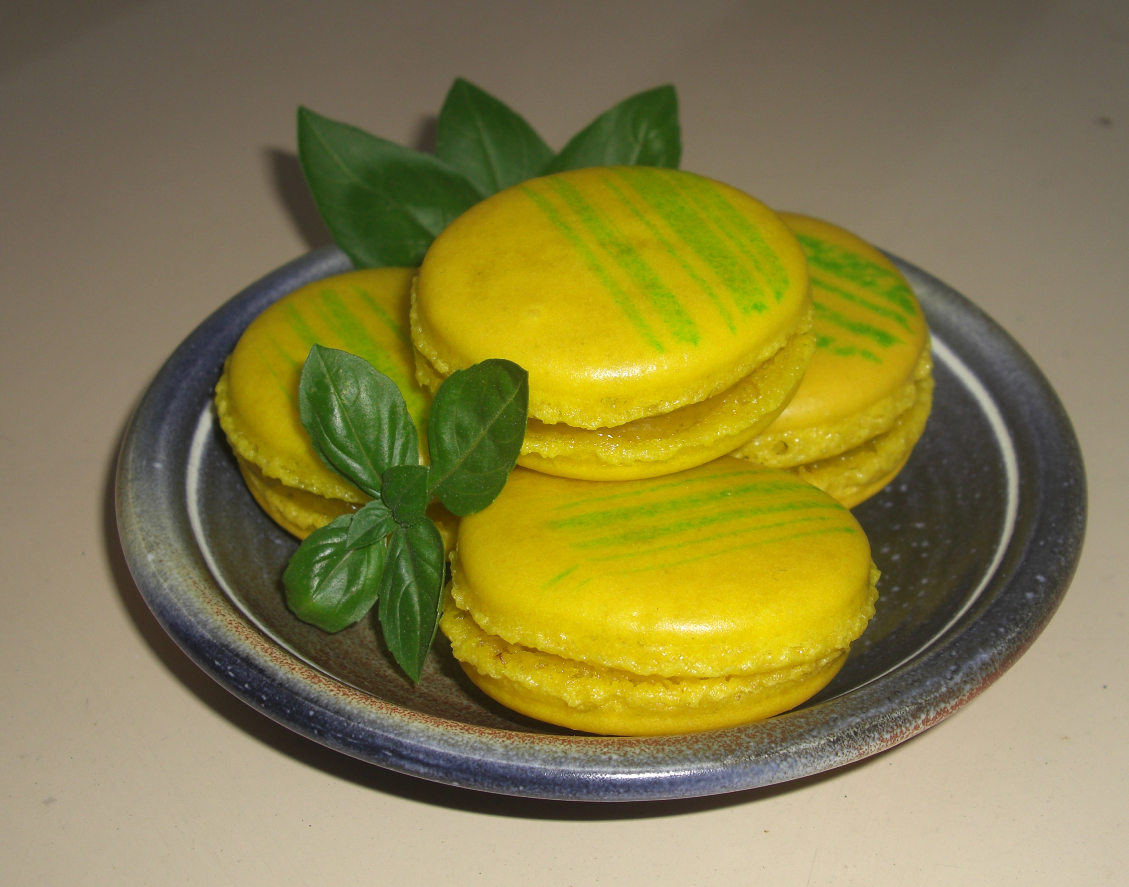 Macarons citron basilic