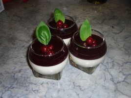 Panna cotta tonka coulis fruits rouges